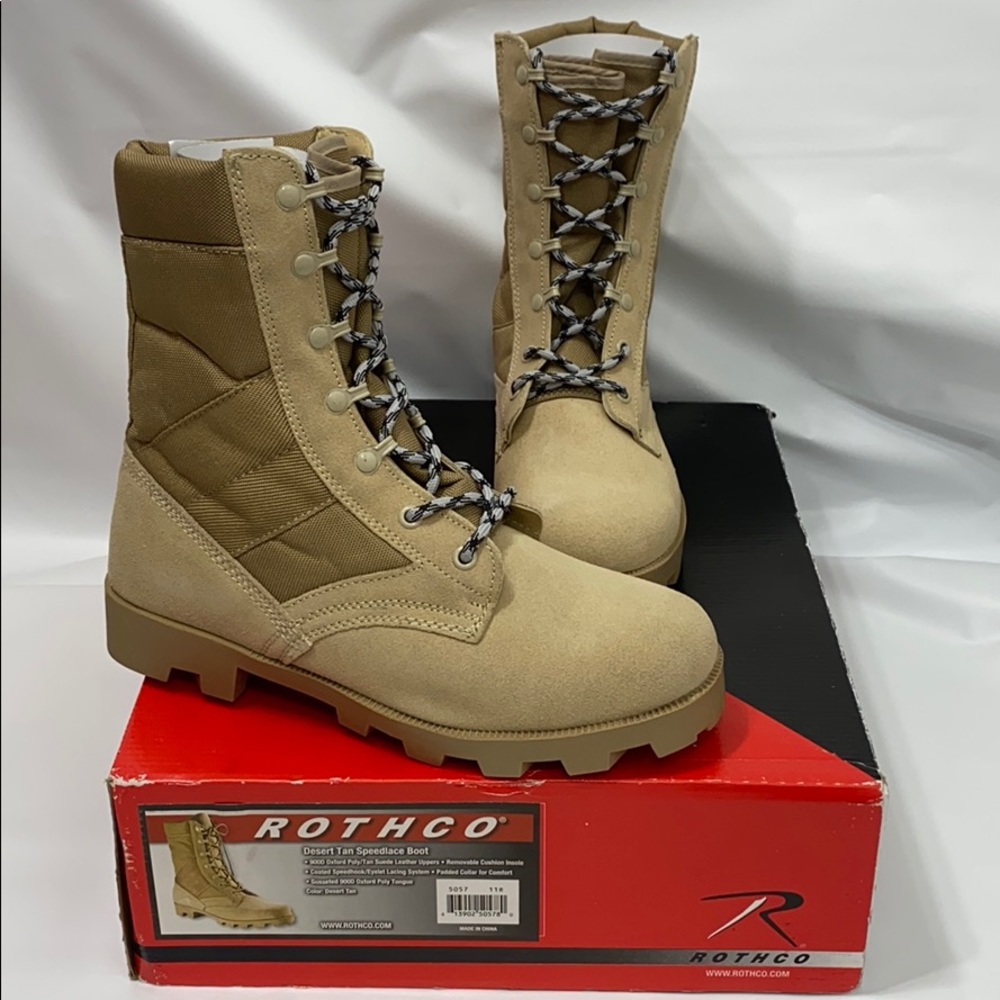 Rothko Military Leather Boot Desert Tan Speedlace Men Size 11